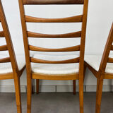 4 Scandinavian chairs, teak with boucle seats.