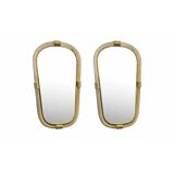 Elegant Pair of Murano Glass Mirrors in Gold Leaf, Italy, “Torciglione” Design
