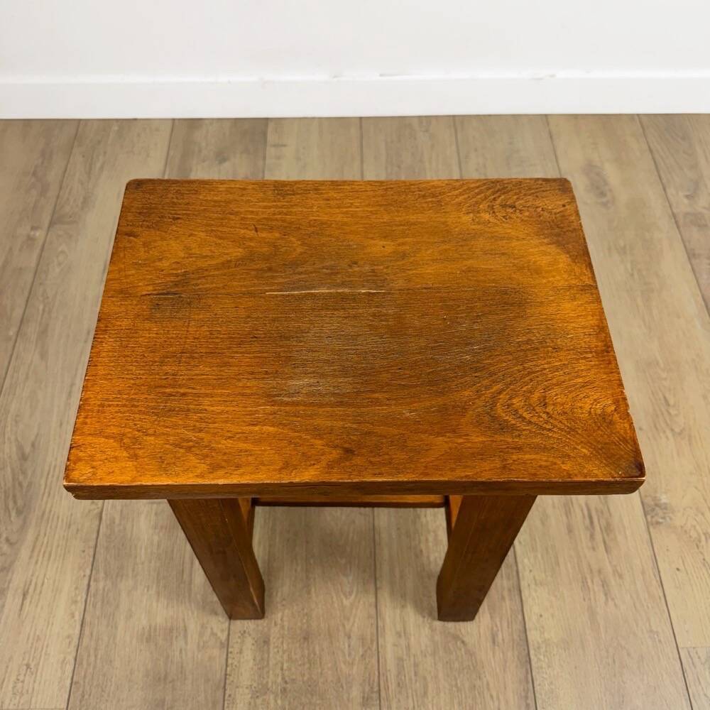 Vintage solid oak stool