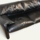 Maralunga 3-seater sofa in black leather by Vico Magistretti for Cassina