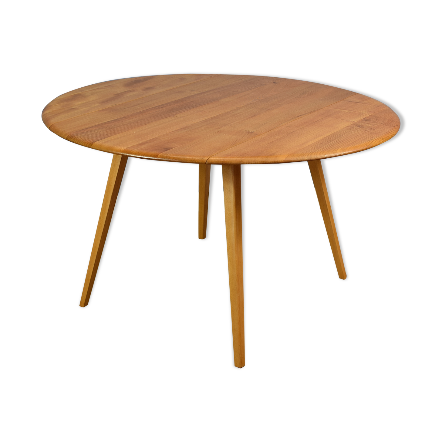 Mid Century Retro Elm and Beech Circular Dining Table by Ercol  1970s