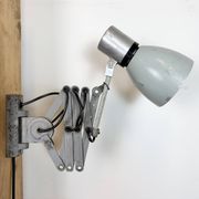 Industrial Grey Scissor Wall Lamp, 1960s