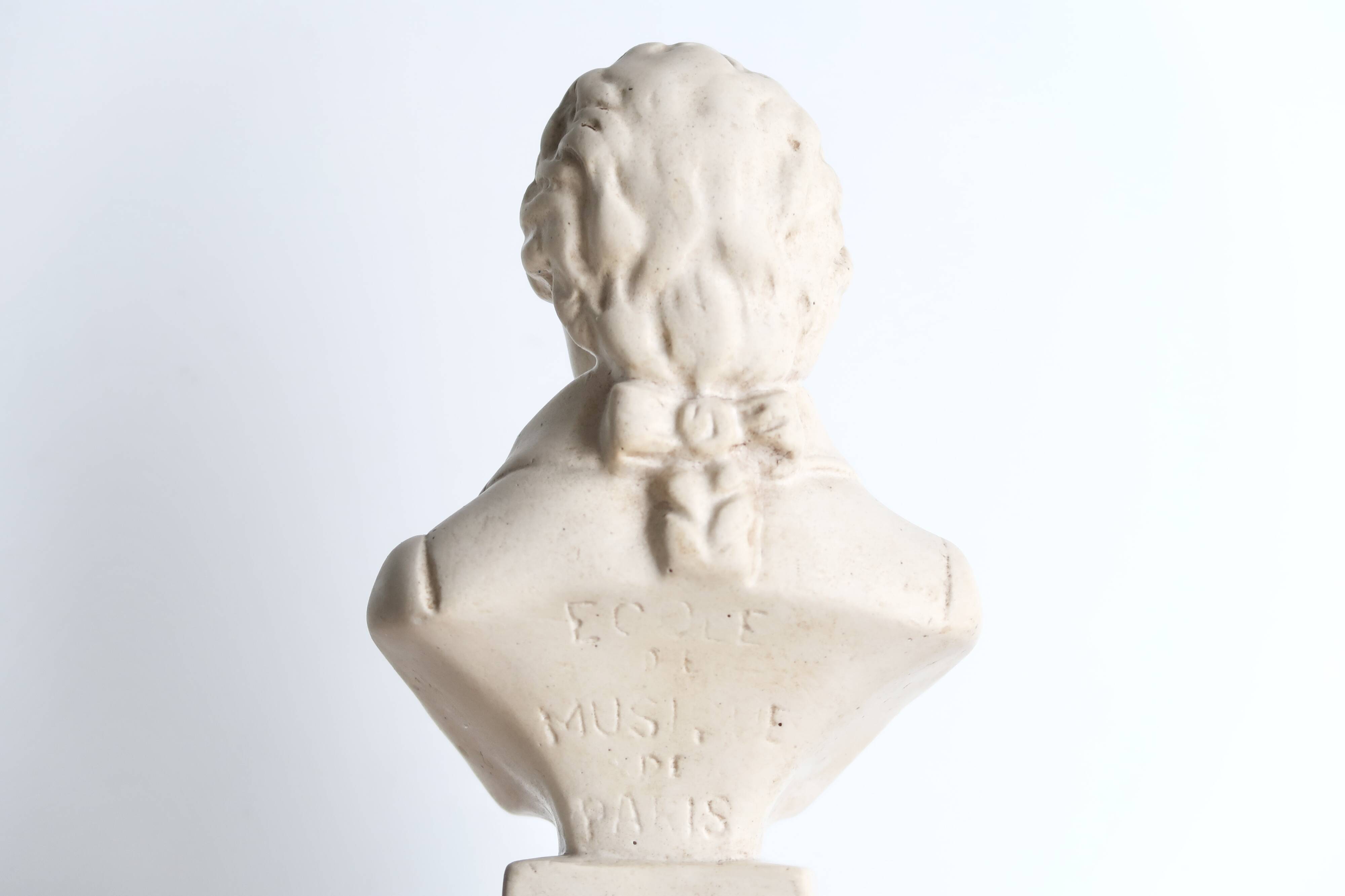 Plaster bust of Mozart, Paris School of Music, 50s