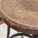 Stool in wrought iron and solid oak