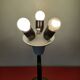 Pied de lampe industrielle  Lumi en métal - trois feux - années 70 - Italie