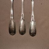 3 silver metal forks