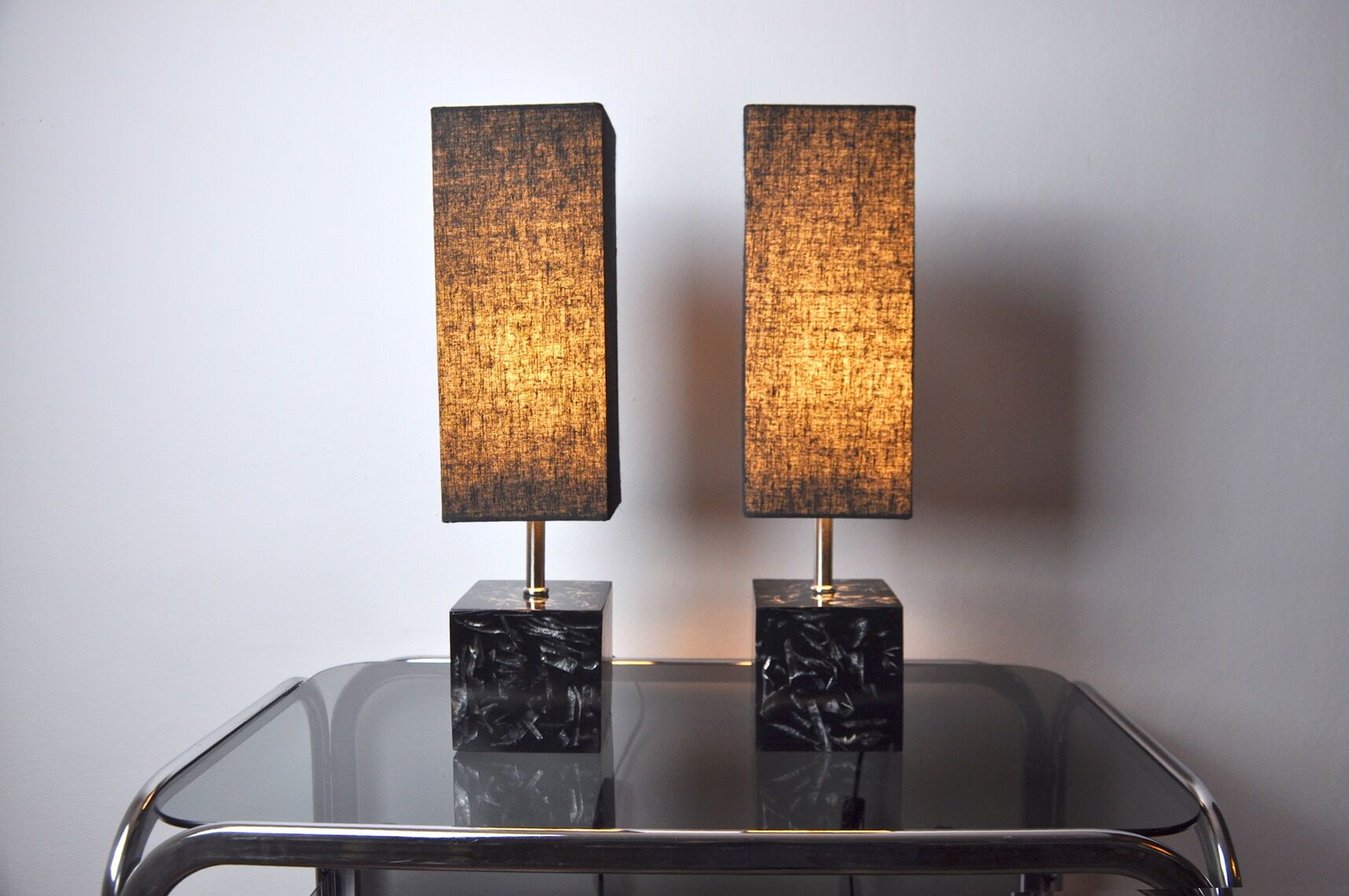 Pair of tarogo table lamps, Japan, 1980