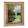 Old Oil Painting Canvas Garden Tree Flowers Rose Countryside Landscape