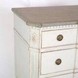Gustavian Chest Of Drawers Grey Painted, Swedish Origin From 1840s