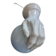 Giant hand-applied white ceramic Art Deco lamp.