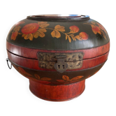 Large Chinese wedding box, polychrome wood, early 20th century.