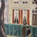 Oil on vintage canvas