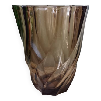 Vase verre torsadé