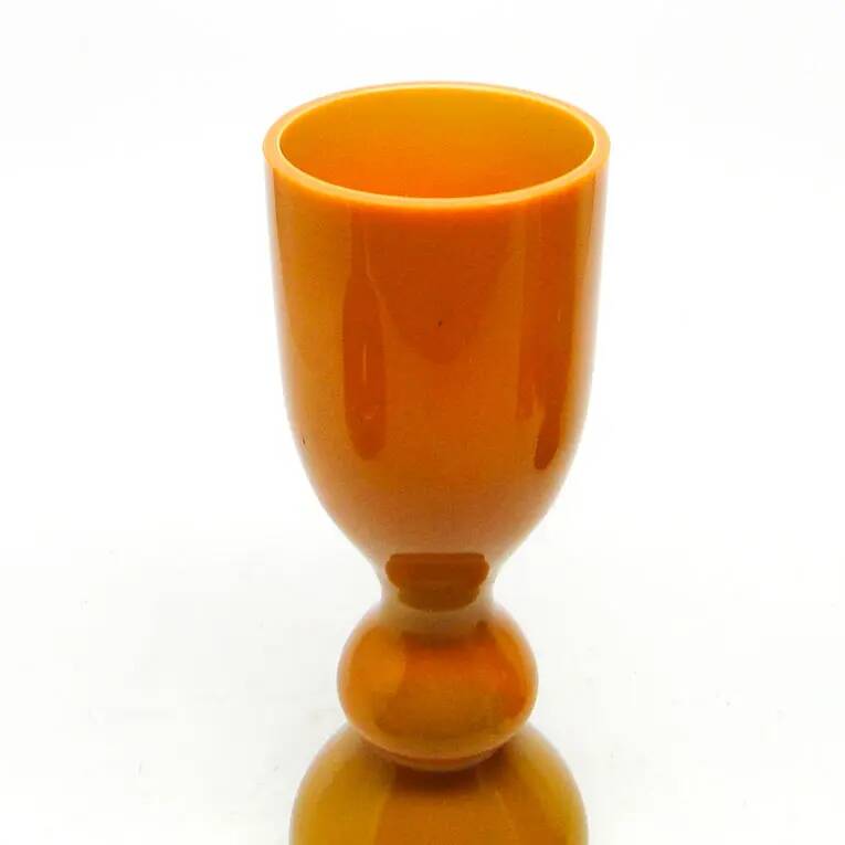 Angel vase, mid-century modern, orange glass, designed by S. Sadowski, Poland, 1970s