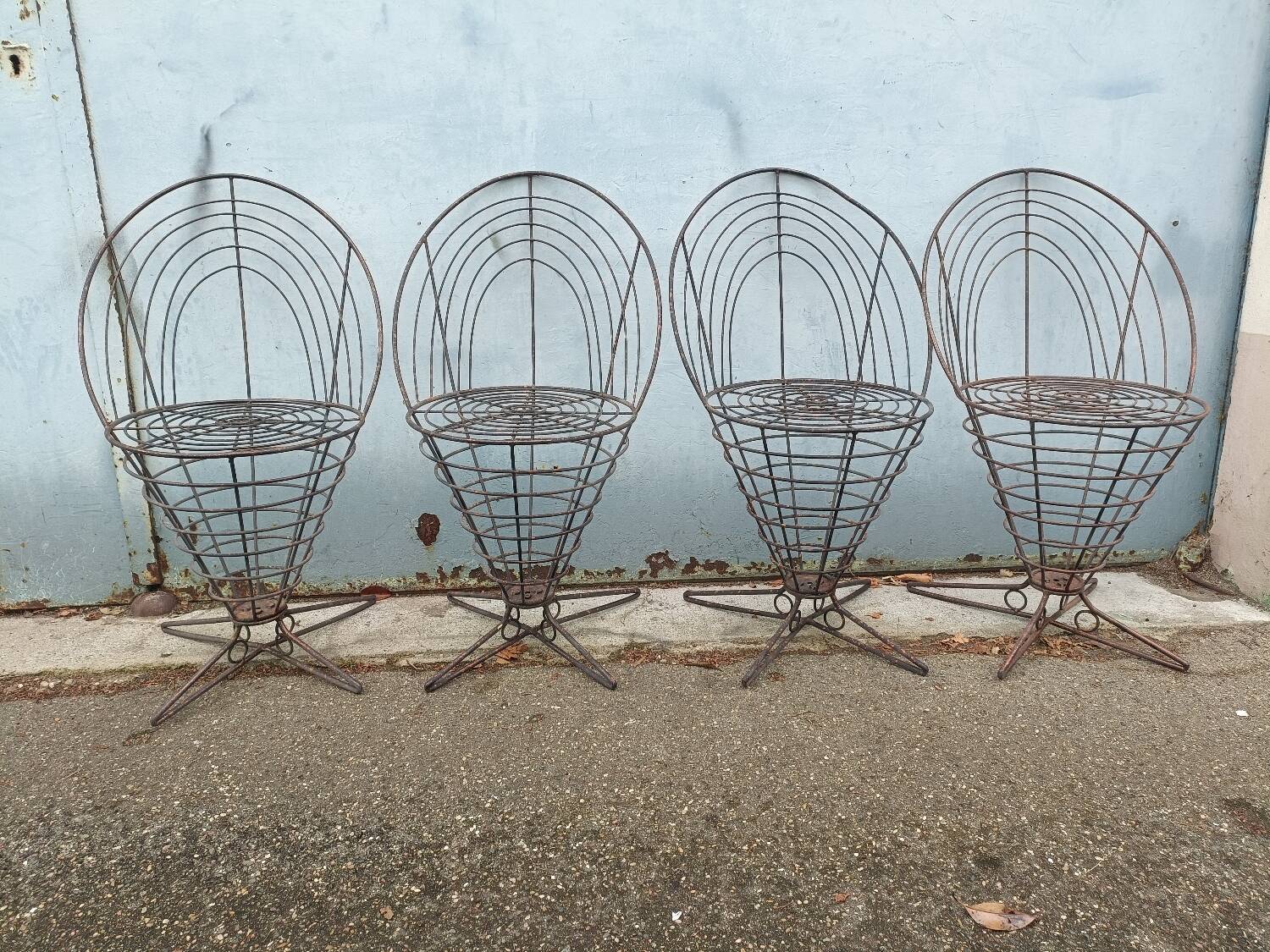Art Deco metal chair, garden