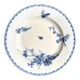 Sarreguemines round dish in blue ironstone, "Carmen" service