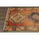 1970s vintage Turkish Oushak handmade wool cotton orange runner rug 103x330