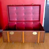 Arched fawn mail trunk 1920s - 100 x 54 x 46 cm