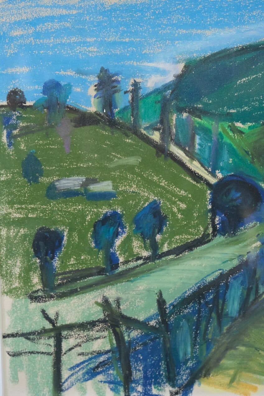 Max Gregor Carlsson,  Modern Swedish Painting, 1950s, Pastel, Framed