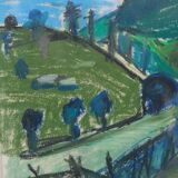 Max Gregor Carlsson,  Modern Swedish Painting, 1950s, Pastel, Framed