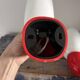 Pair of red and white seventies wall lights