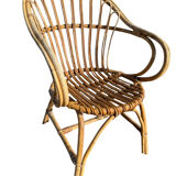 Set of 4 rattan armchairs from the 1960s, France.