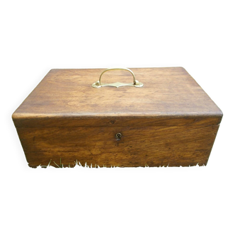 Wooden box, brass handle