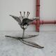 Silver metal flower ashtray