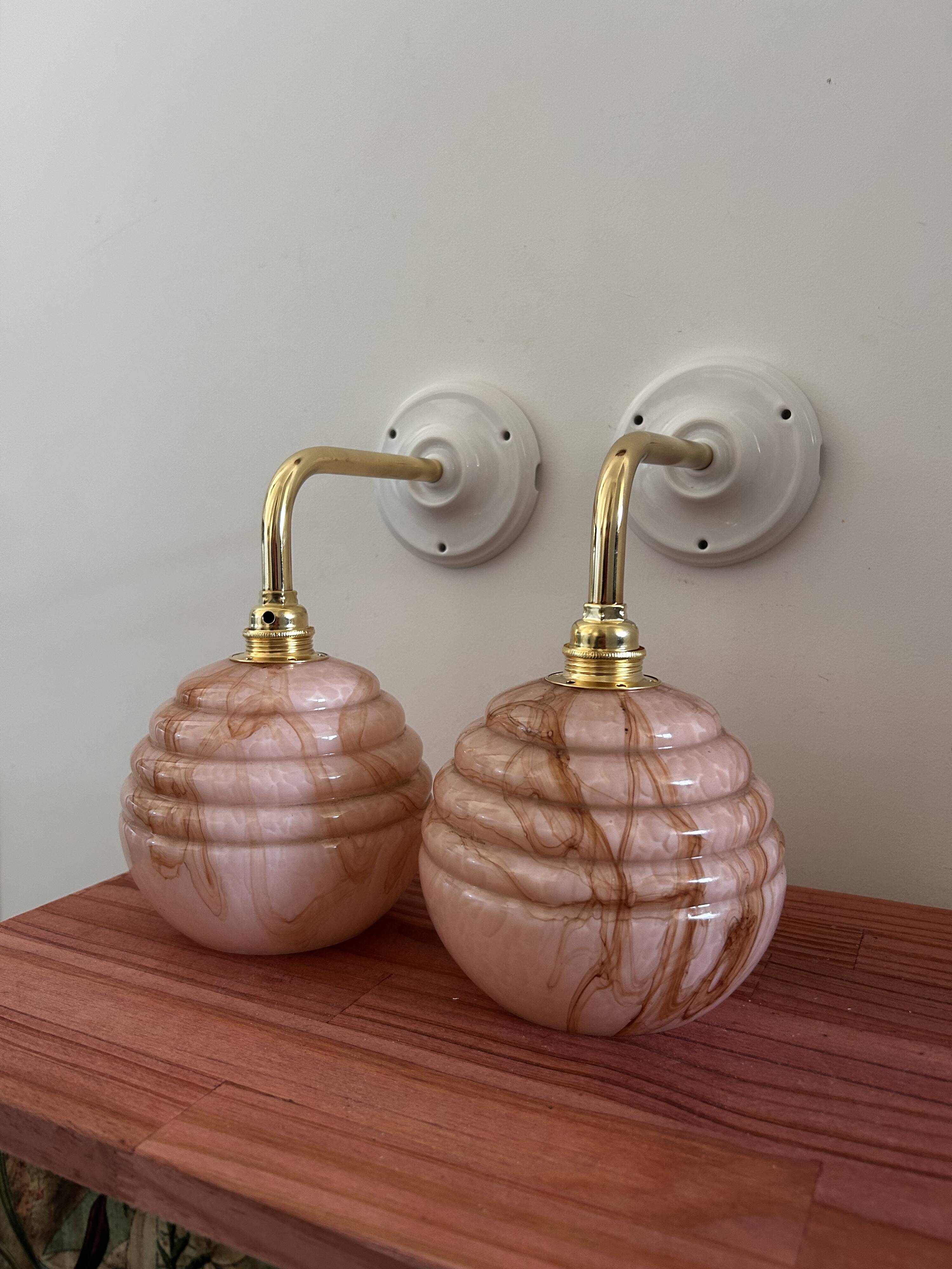 Pair of Art Deco wall lights