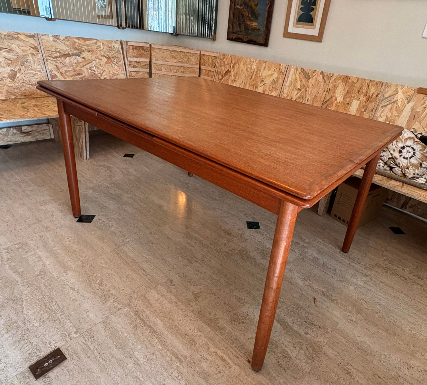 Table extensible vintage, deux rallonges