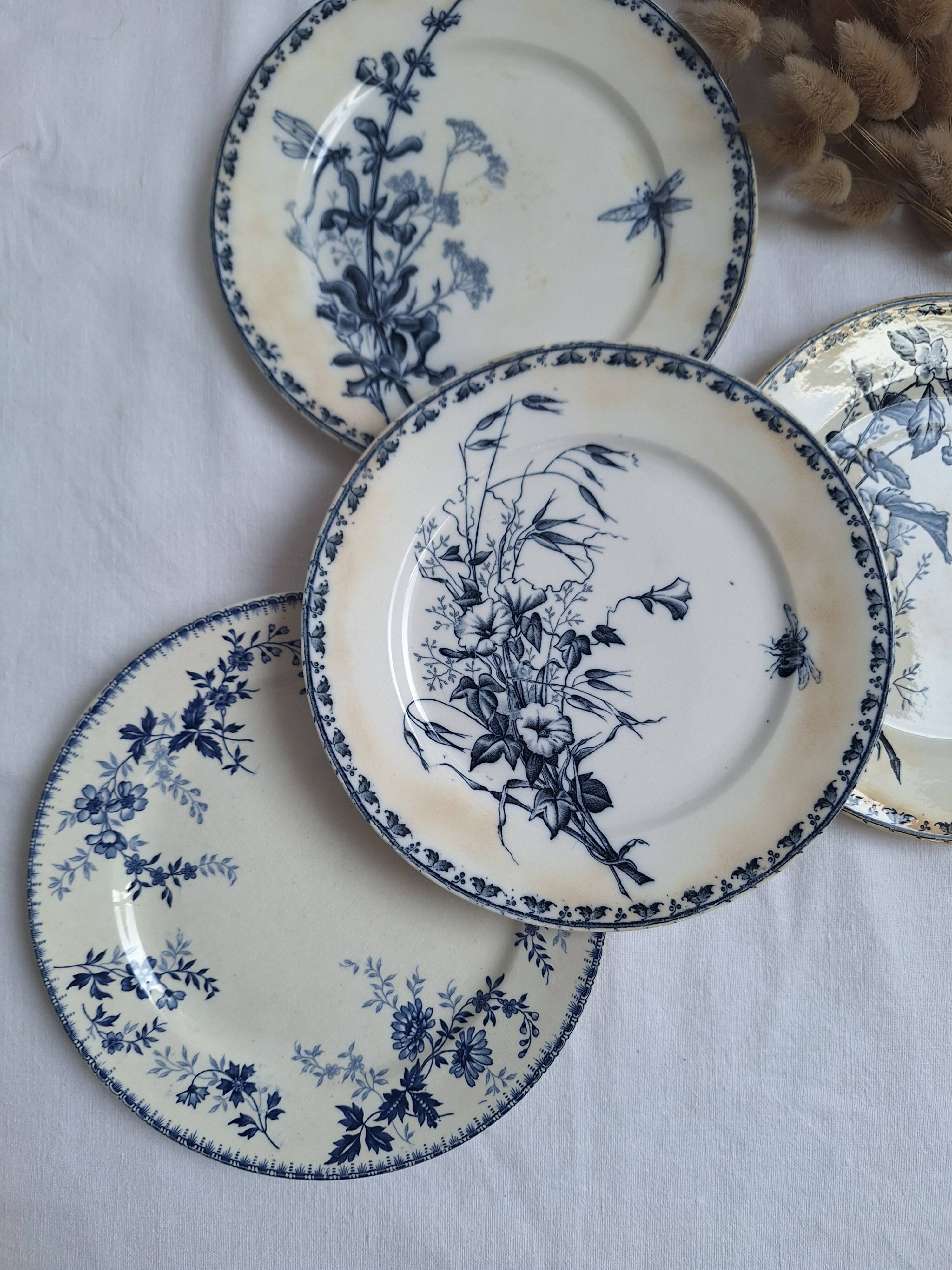 Vintage blue dinner plates