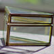 4 old glass, brass and mirror jewellery boxes