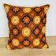 Coussin fleur années 70 vintage 38 x 38 cm