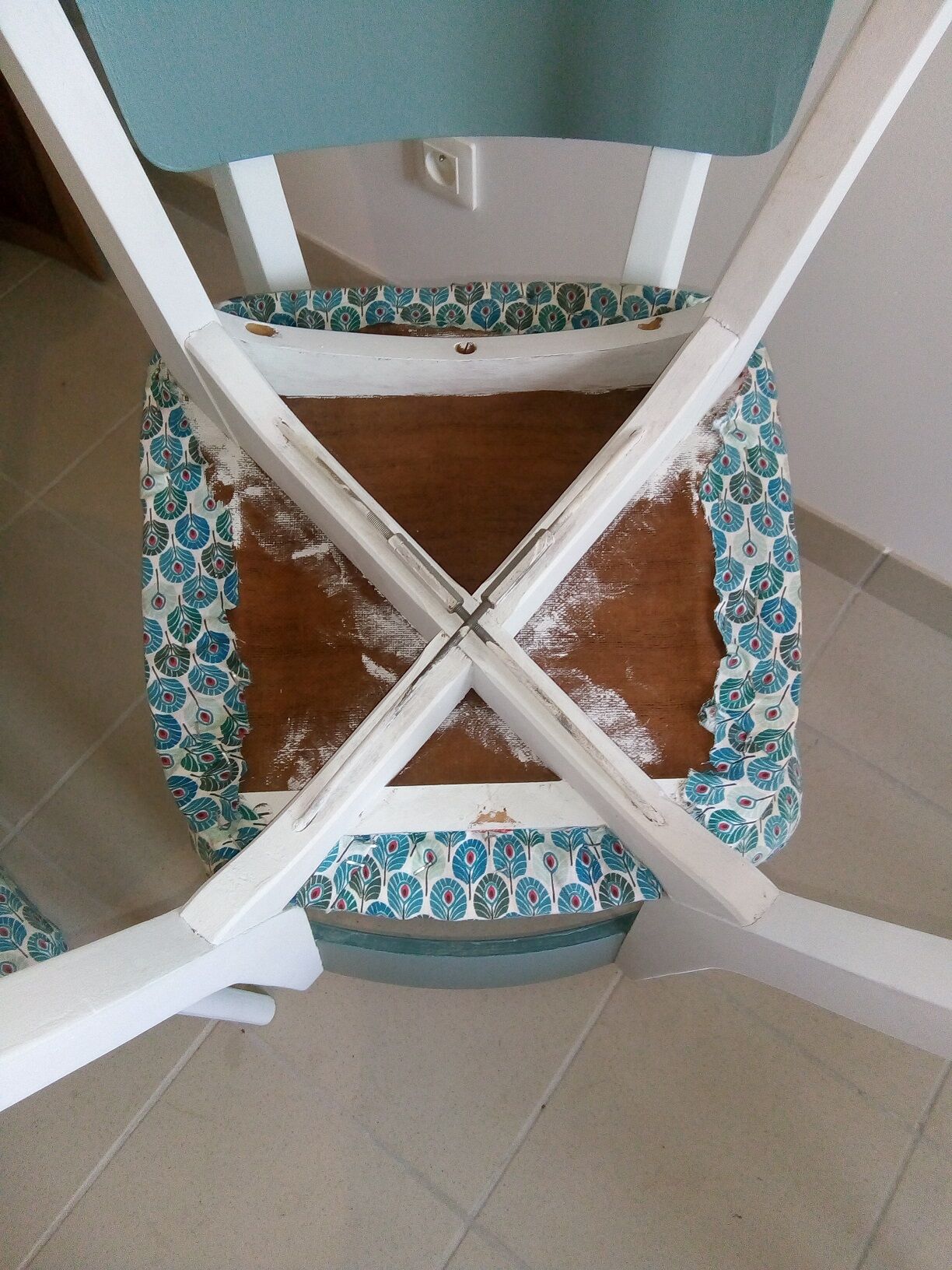 Lot de 4 chaises vintage monobloc 1950