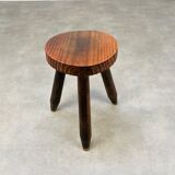 Brutalist wood tripod stool