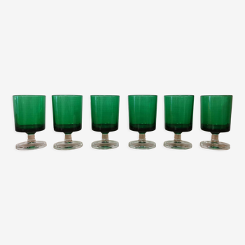 6 glasses aperitif or white wine Luminarc 'Cavalier' bottle green color