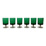 6 glasses aperitif or white wine Luminarc 'Cavalier' bottle green color