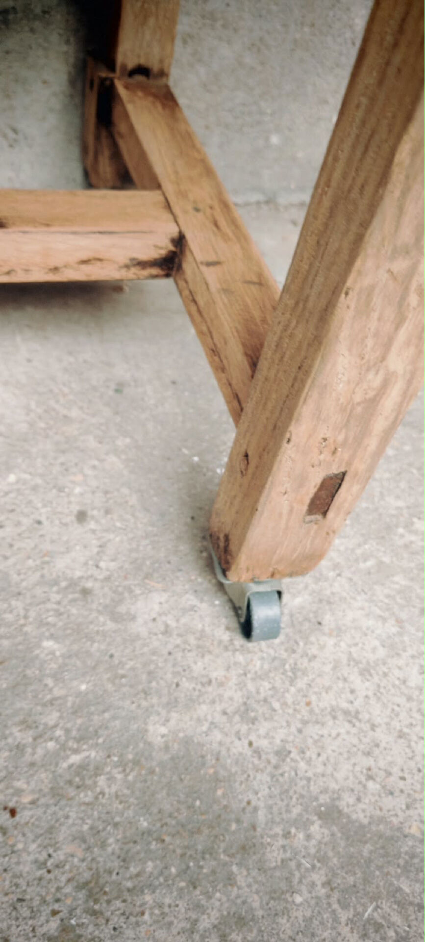 Bedside table - old workbench