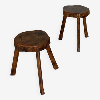 Pair of wooden stools