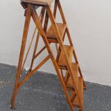 Old and very beautiful restored wooden stepladder 1920/40