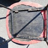 Series of 4 red and yellow vintage chairs