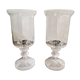 Pair of Lalique FRANCE crystal tealight holders – “Ouragan” model