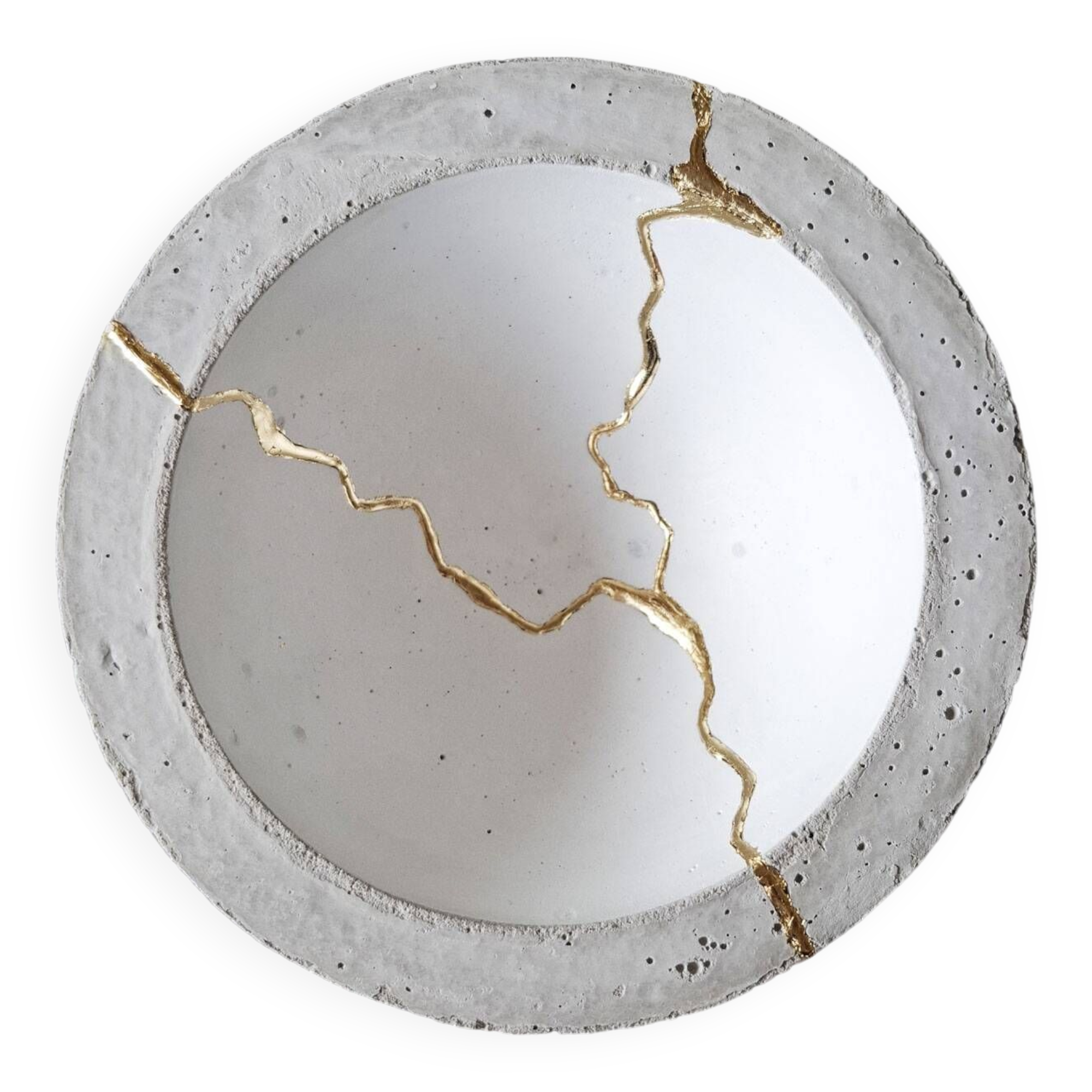 Kintsugi-inspired concrete and gold leaf cup