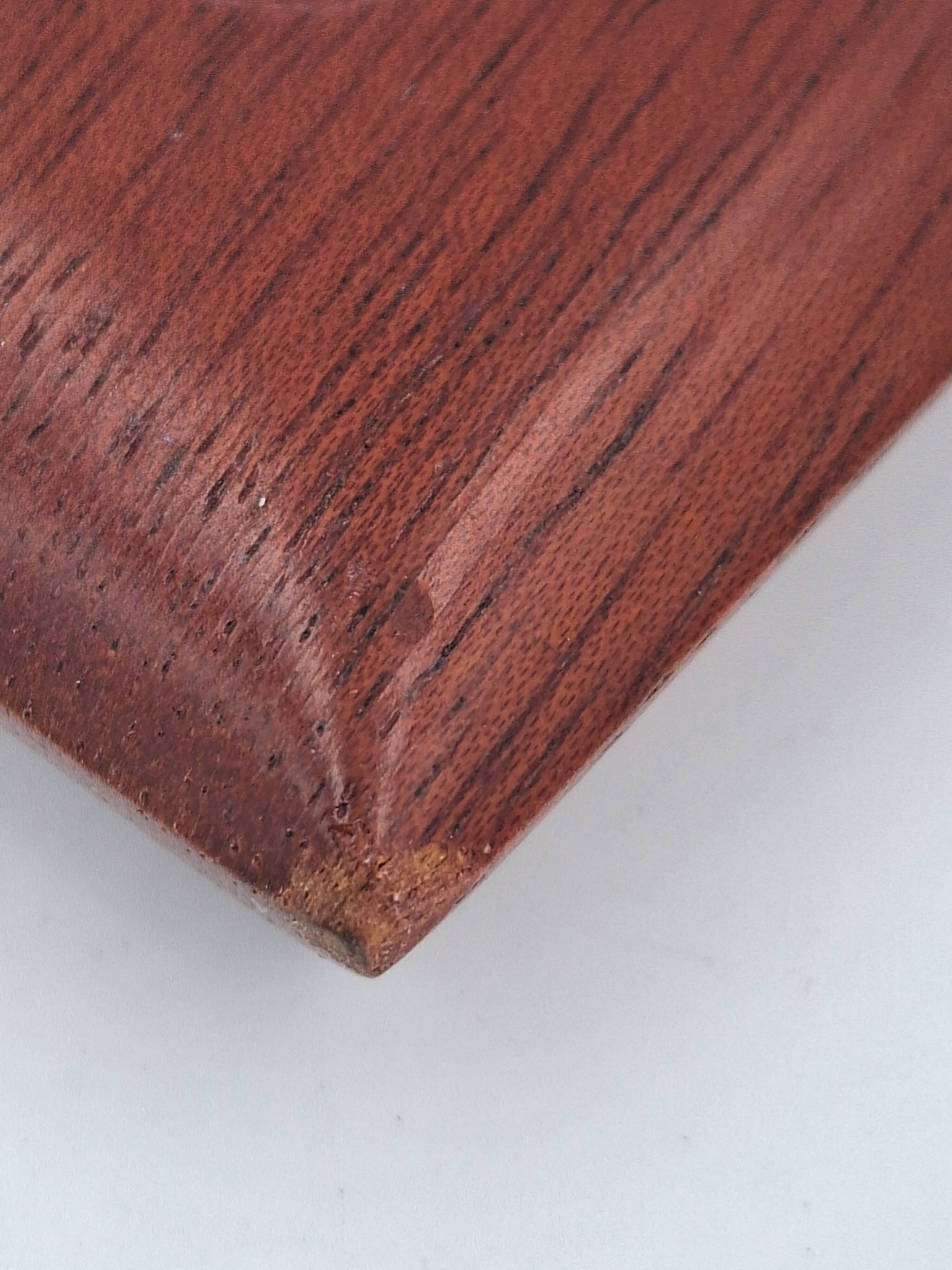 Small card holder tray in hollowed solid mahogany circa 1960 (dlg Noll) C in Paris