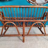80s rattan bench