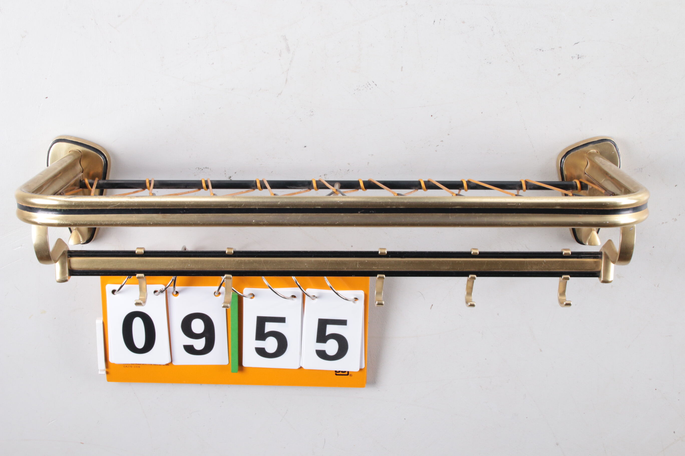Wall coat rack Hollywood Regency style 1960s