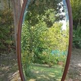 Oval mirror from a 1930s dressing table H138.50 x W 60.50 cm