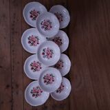 11 Moulin des Loups rose bouquet soup plates