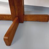 Vintage 80s hexagonal dining table in oak wood