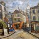 Oil by J. Pineau XX - Montmartre